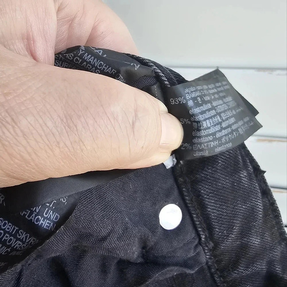 ZARA Skinny Black Grey Jeans Denim Stretching Slits size 10 - Picture 5 of 6